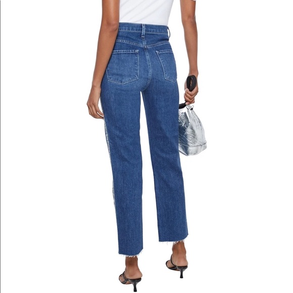 J BRAND Jules crystal-embellished high-rise straight-leg jeans - Picture 3 of 5